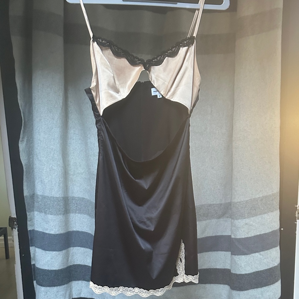 Superdown Black and Cream Lace Chemise